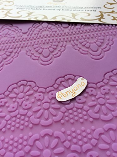 Anyana huge Silicone Lace Mat, Vines, waves & Scrolls Cake Decorating Mold, Decorating Tools for Edible Lace Fondant Mold, Sugar-Lace Cupcake Mat