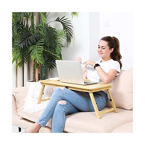 Zipom-100-Portable-Bamboo-Laptop-Stand-Foldable-Desk-Notebook-Table-Laptop-Bed-Tray-Bed-Table-Flower-Style-design-play-games-on-bed-Table-with-Drawer-flat-275in Zipom 100% Portable Bamboo Laptop Stand Foldable Desk Notebook Table Laptop Bed Tray Bed Table, play games on bed Table…