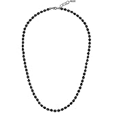 COAI Women's Men's Stone Beaded Necklace, Turquoise Necklace/Onyx Necklace/Howlite Necklace