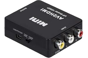 Wonlyus RCA to HDMI Converter, AV to HDMI Converter, 3RCA CVBS Composite Audio Video to 1080P Converter Adapter Supporting PAL/NTSC for PS3, TV, STB, VHS, VCR, PC, Laptop, Xbox, Camera, DVD Etc