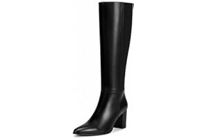 Vipost 3.35-inch Pointed Toe Knee High Boots for Women, Chunky Block Heel Tall Boots for Women with Side Zipper, Long Fall Winter Boot 2025