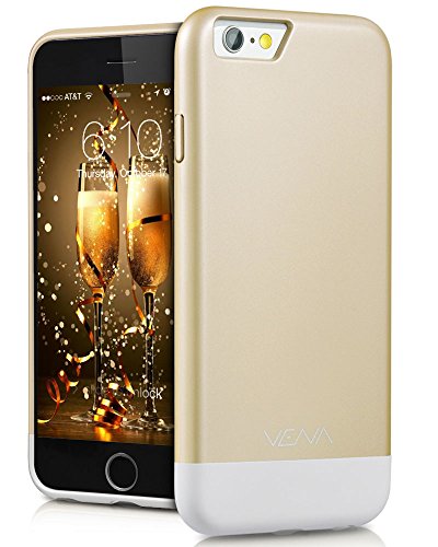 iPhone 6S Case, VENA [iSlide] Dock-Friendly Slim Fit Hard PolyCarbonate Case for Apple iPhone 6S (2015) / iPhone 6 (2014) - Champagne Gold/White