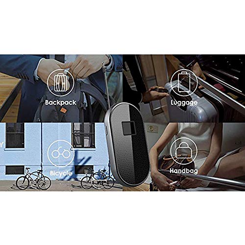 Jl Keyless Smart Fingerprint Lock Padlock Security Anti-Theft Steel Cable for Backpack Luggage Suitcase Bike Office,Gray - Thumbnail 5