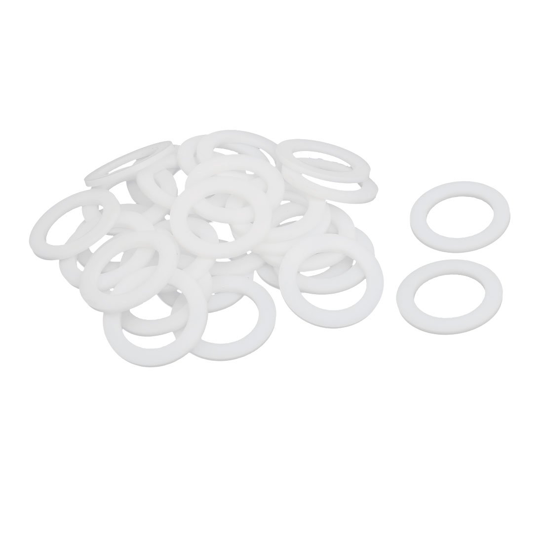 sourcingmap PTFE Flat Washers 30mm OD 20mm ID 2mm Thickness Sealing Gasket for Faucet Pipe Water Hose, White, Pack of 30