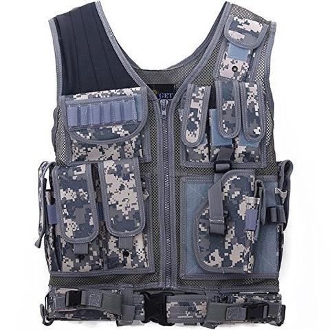 Tactical Outdoor Law Enforcement Tactical Vest Adjustable Adult SWAT Military Police Vest Tactical Outdoor Vest (ACU)