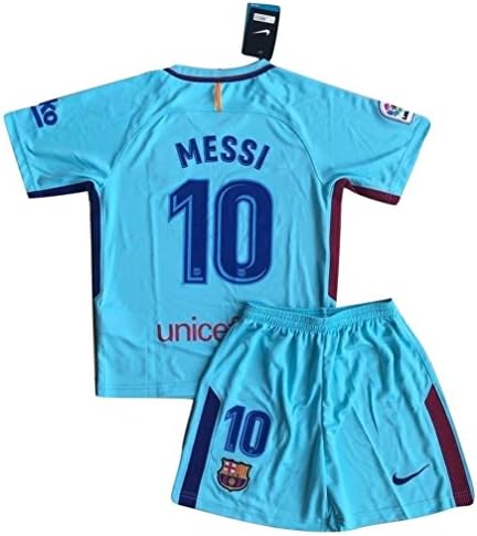 TrendsNow New 2017-2018 Messi #10 Barcelona Away Jersey & Shorts for Kids and Youths