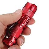 Enjoydeal Red Portable Mini CREE Q5 LED 1200 Lumen Zoomable Flashlight Torch AA/14500