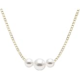 ALIBBON Pearl Necklaces for Women Gold Plated Dainty Necklace Trendy Simple Cute Pearl Choker Necklace Women's Jewelry Gold Jewelry for Women Wedding Bridesmaids Friends Christmas Birthday Gifts