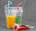 100 Pack Drink Pouches Bags with Straws - Translucent Hand-held Reclosable Zipper Stand-up Plastic Pouches Bags Drinking Bags - 9.1