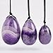 Natural Violet Amethyst Crystal Yoni Egg Set of 3 Jade Egg Massage Stones for Women Kegel Exercise Pelvic Floor Muscles Vaginal Exercise Hidden Gems (Violet Amethyst)