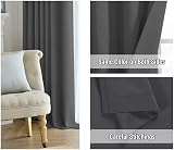 BellaHills Blackout Curtains 2 Panels 46x54 Charcoal Grey Pencil Pleat Bedroom view 6