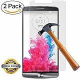 SOOYO 2.5D Round Edge Bubble Free Tempered Glass Screen Protector for LG G3, Pack of 2
