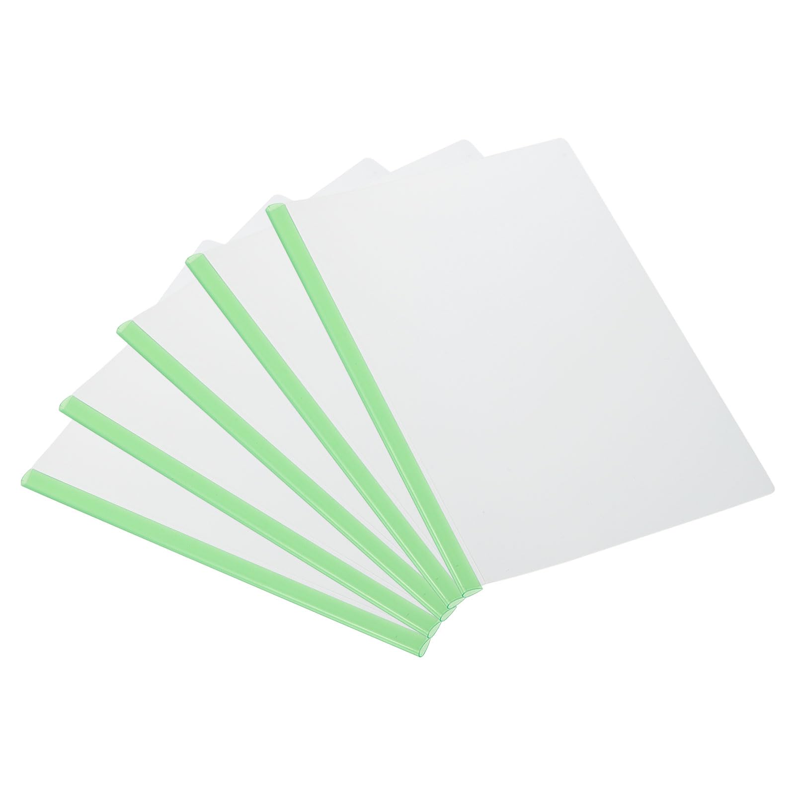 PATIKIL Clear Report Covers with Sliding Bar, 5 Pcs 8 mm Slide-Grip Resume Cover 50 Sheets Capacity, A4 Presentation Folders for File, Resume, Green