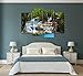Cao Gen Decor Art-S48748 4 Panels Wall Art Tropical Beautiful Waterfall Prints Light Green Forest Natural Landscape Picture Canvas Paintings Creek Scenery Spring for Home Wall Decor Artwork