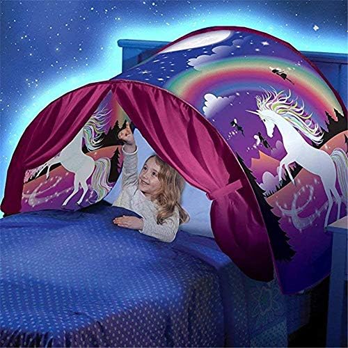 Steerfr Dream Bed Tents for Kids, Foldable Magic Play Tent,Tent Fairy Playhouse Festival Decoration Tent Decoration Gift Fit for Boys or Girls
