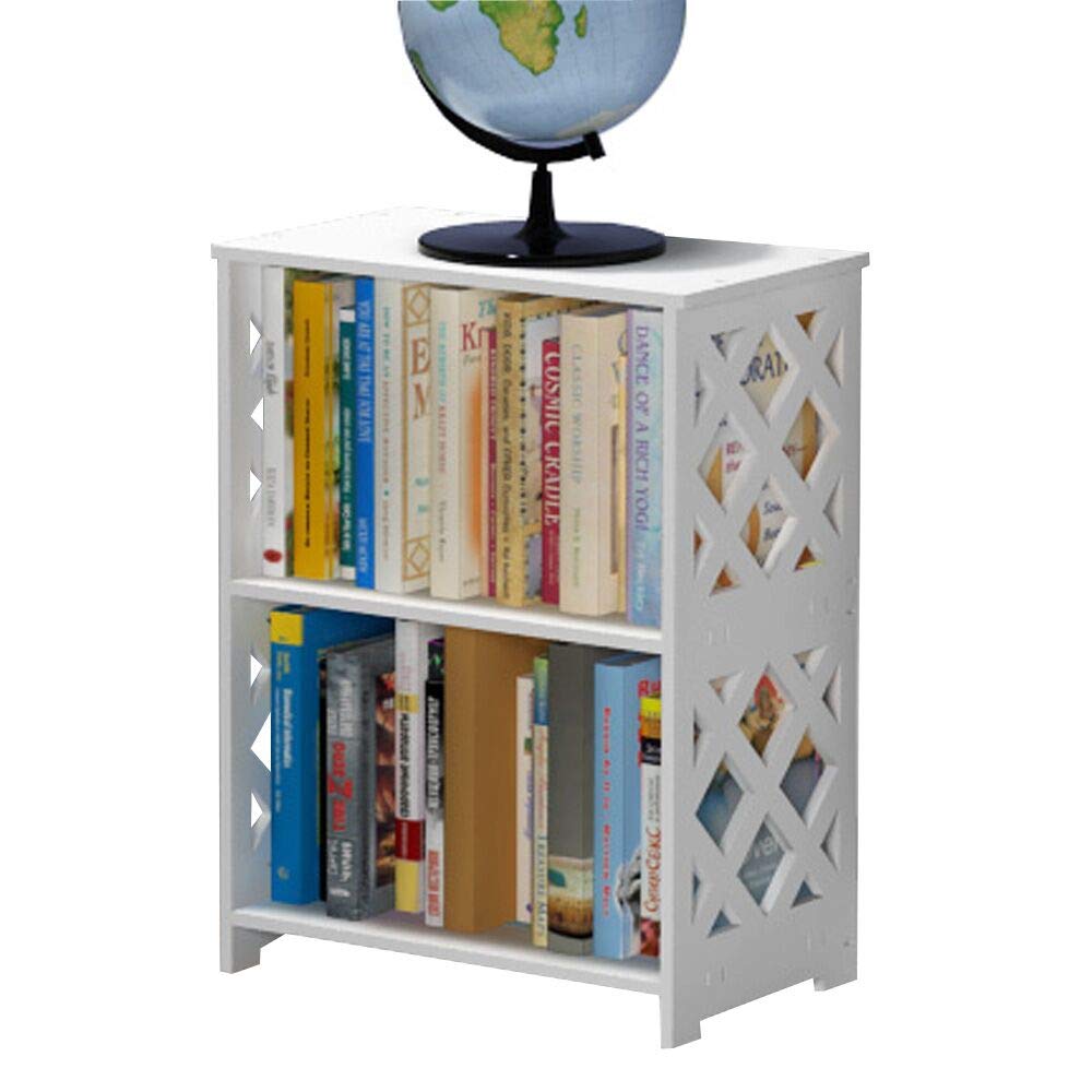 Rerii Display Shelves, Thicker Wood & Plastic Composite, 2-Tier Free Standing Shelf, Desktop Storage Organizer Rack, Kids Bookshelf for Home Living Room Bathroom Kitchen Office - 16"L x 9.4"W x 21"H