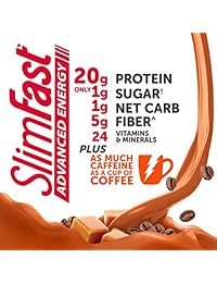 SlimFast Batido energético de mocha cappuccino, 1, paquete de de 12, 3