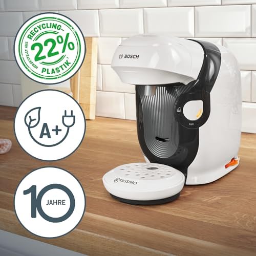 Tassimo Style friendly Kapselmaschine TAS114E, über 70 Getränke, geeignet für alle Tassen, vollautomatisch, nachhaltig, platzsparend, 1400 W, weiß
