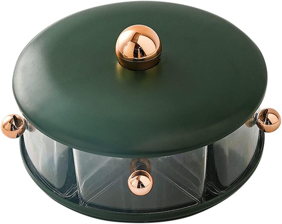 LIBFITH Rotating Spice Box, 360° Rotating Large Capacity Spice Box, 5 Removable Compartments Design, Suitable for Kitchen, Restaurant, Cafe, BBQ (Green)