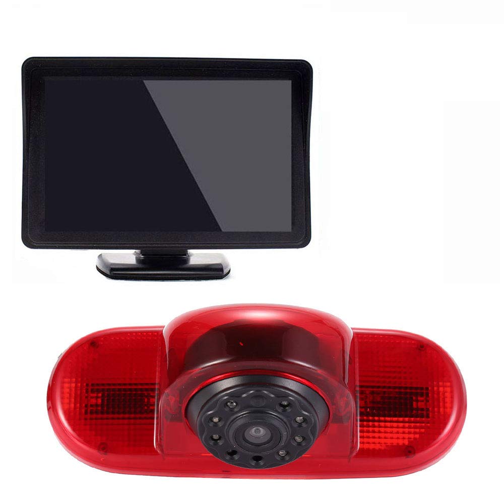 〔12mm Lens CMOS Camera + 4.3'' TFT LCD Monitor〕Car HD waterproof 3rd Brake Light Reverse Camera Kit for Opel Vivaro surf concept/life/Combo/Vauxhall/Renault Trafic/Fiat Talento/Primastar van