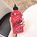 Soft Red Hot Sauce Case for iPhone 7Plus 7+ 8Plus 8+ Large Silicone Luxury Designer Fun Novelty Unique Special Cool High Fashion Bold Protective Shockproof Thick Gift Guys Boys Men Teens Girls Women