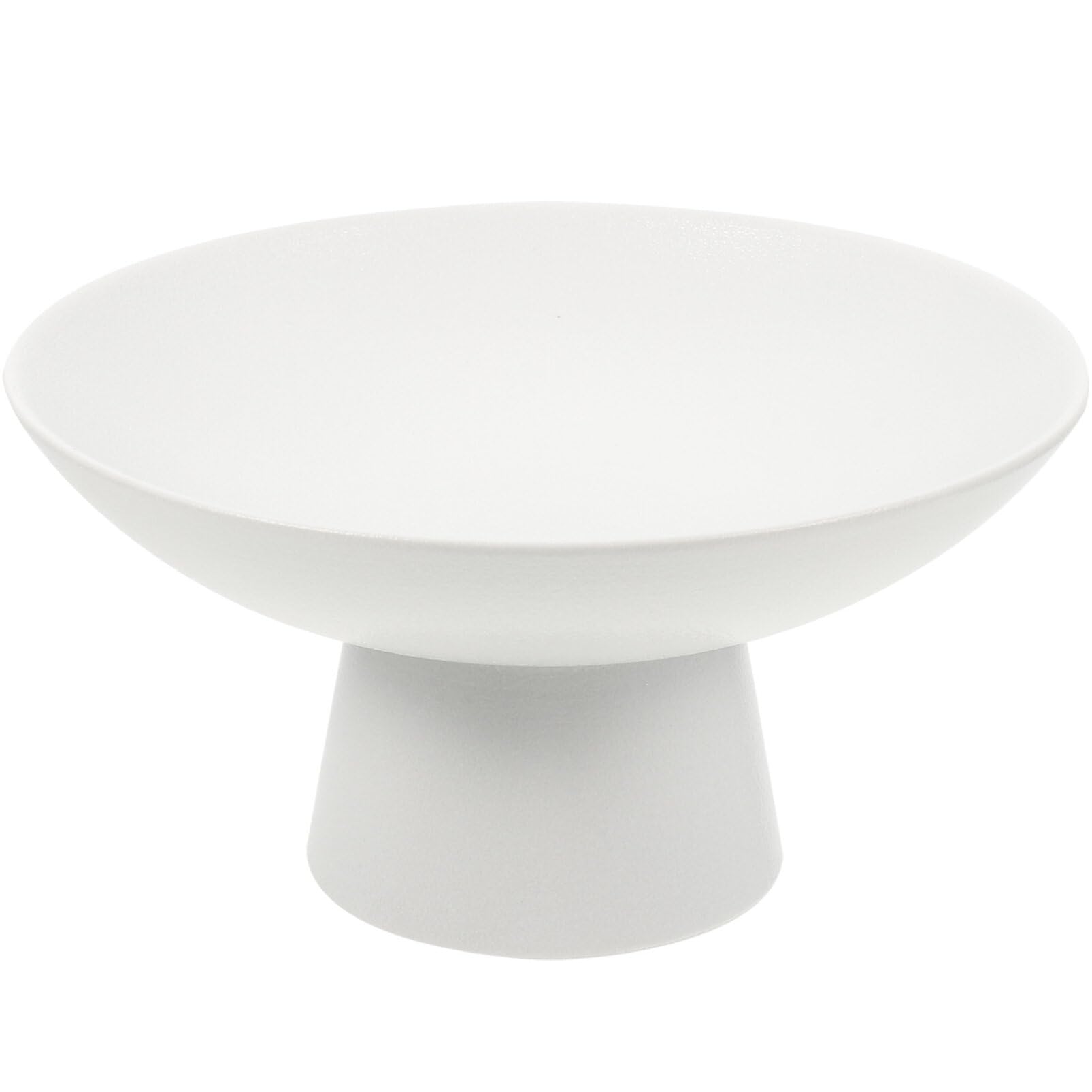 Yardwe White Ceramic Footed Fruit Bowl Tall Pedestal Tray for Table Snacks Dessert Display 3 Inch Compact Size