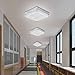 Auffel Flush Mount Ceiling Light 11IN Hallway Light Fixtures Ceiling Square Crystal Ceiling Light Fixture Dimmable Light Fixtures for Kitchen, Bathroom, Bedroom, Hallway Ceiling Lights