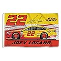 NASCAR Joey Logano Unisex NASCAR Joey Logano #22 2-Sided 3' x 5' Flag with Grommetsnascar Joey Logano #22 2-Sided 3' x 5' Flag with Grommets, Yellow & Red, One Size