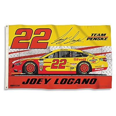 NASCAR Joey Logano Unisex NASCAR Joey Logano #22 2-Sided 3' x 5' Flag with Grommetsnascar Joey Logano #22 2-Sided 3' x 5' Flag with Grommets, Yellow & Red, One Size