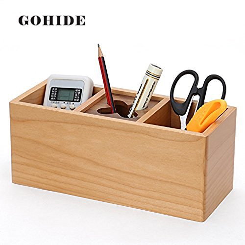 Gohide Office Pen Holder Natural Wooden Pen Box In Desertcart