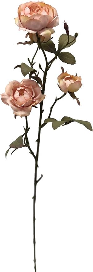 Amazon エルアーツ 造花 フラワーアレンジメント キャベッジローズスプレー ピーチ 全長60cm 造花 オンライン通販