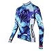 QinYing Flowers Printing Long Sleeves Cycling Bike Jersey Shirt for Women XL