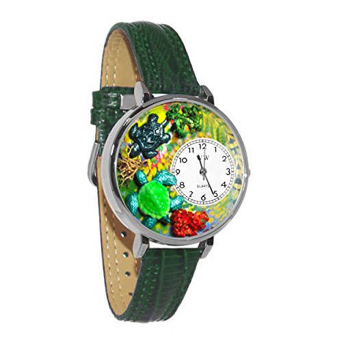 Whimsical Watches Unisex U0140003 Turtles Hunter Green Leather Watch Whimsical Watches Unisex U0140003 Turtles Hunter Green Leather Watch