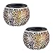 Solar Table Lamp Mosaic Glass Ball Lights Waterproof Warm White Decoration Light 2 Pack for Home, Garden, Patio (New Arrival)