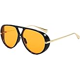 AIEYEZO Oversized Aviator Sunglasses Women Men Fashion Retro Big Frame Sun Glasses Designer Ladies Shades