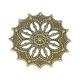 Housweety 50 Bronze Tone Filigree Flower Wraps Connectors 43mm