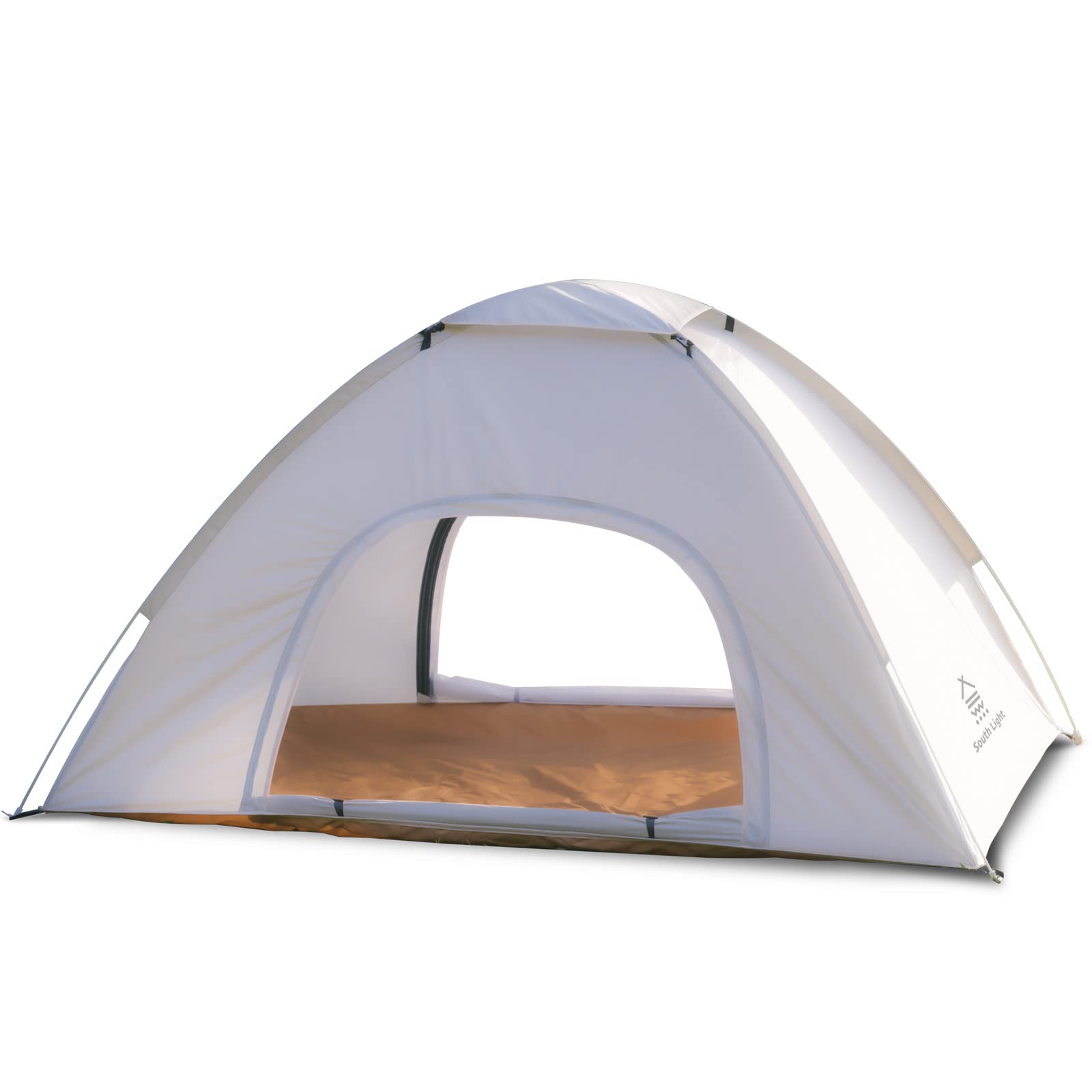 ワンタッチテント キャンプテント 2人用 ワンタッチテント UVカット加工 簡単設営 ポップアップテント テント 折りたたみ 軽量 防風 防水 耐水圧2000mm 収納袋付き アウトドア キャンプ テント 防災グッズ sl-zp150 (アイボリー)商品画像