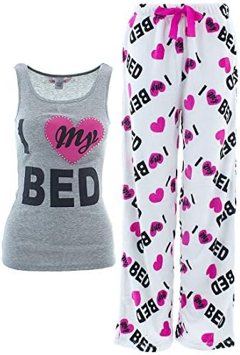 Cozy Couture I Love My Bed Juniors Pajamas S