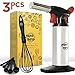 Creme Brulee Torch Set - Butane Torch Kit - Kitchen Torch - Blow & Food Torch - Culinary Torch - Cooking Torch - Dab Torch - Torch For Creme Brulee - Aluminum - Refillable - Adjustable Flame