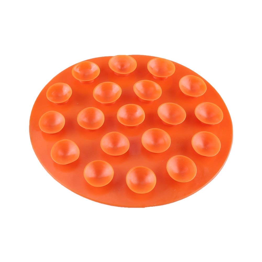 Zerodis Creative Children's Tableware Sucker Baby Kids Magic Suction Mat Portable Double-sided Suckers Anti-slip Plate Bowl Cutlery Placemat(Orange)