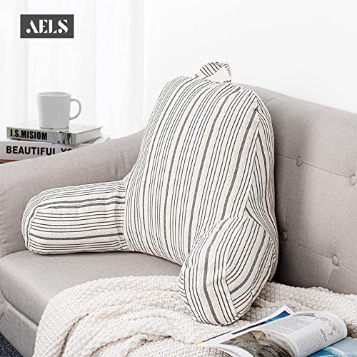 AELS Large Reading Pillow Replacement Cover with Arms and Pockets