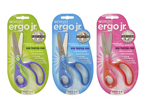 Westcott Kids 5" Ergo Jr. Blunt Scissors, Assorted Colors (16670)