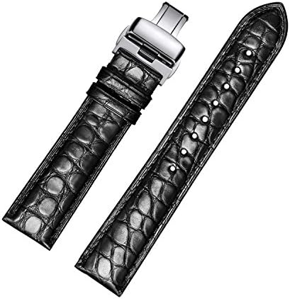 Alligator Leather Watch Strap Deployment Buckle for Men Watch's Band and Women's Watch Band 18mm 19mm 20mm 21mm 22mm 23mm 24mm