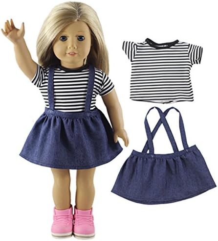 HongShun Fashion New Style Cute T-shirt+Jeans Skirt for 18"American Girl Doll