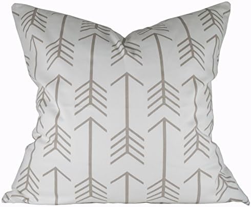 Nursery Pillow Cover - Premier Prints Arrow White Ecru Twill - Beige Pillow Cover - Over 20 Sizes Available with Invisible Zipper