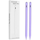 2 Pieces Stylus Pen for Samsung Galaxy Tab A9/A8/A7 Tablet Pens for iOS/Android/Windows Stylists Pen with Dual Touch Screen Stylus Pencil (Lavender)
