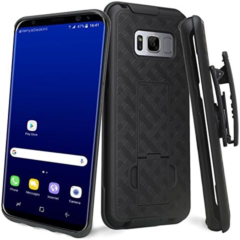 Galaxy S8 Plus Case, Galaxy S8 Plus Swivel Slim Belt Clip Holster Protective Phone Case Cover Compatible for Samsung Galaxy S8 Plus Cases (Combo Shell & Holster Case) - Black