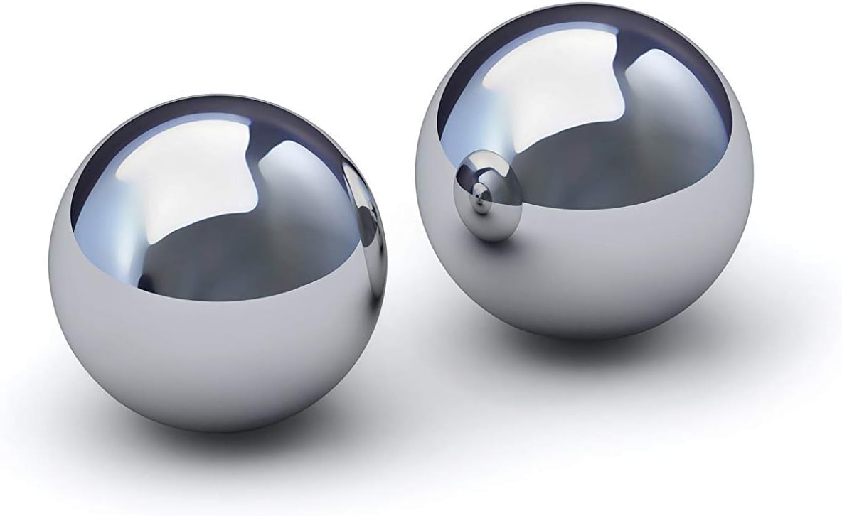 1.9" Stainless Steel Baoding Balls with Carry Pouch.Chinese Massage Health Balls for Hand Exercise Therapy and Stress Relief