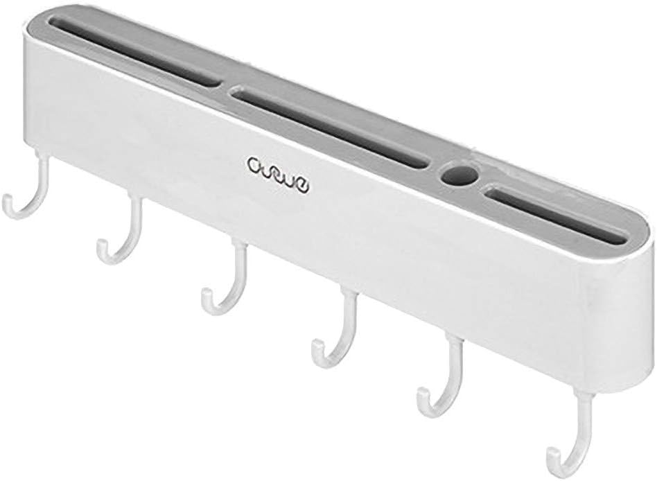 Wall-Mounted Cutlery Rack, Nail-free Knife Holder Storage Rack Powerful Self Adhesive Traceless Kitchen Organization Accessories (Gray)