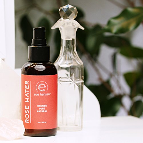 Certified Organic Rose Water Face Toner - Skin Reviving, Soothing, and Hydrating Natural Skin Toner - Reduce Pores, Eye Puffiness, Inflammation, and Redness - by Eve Hansen